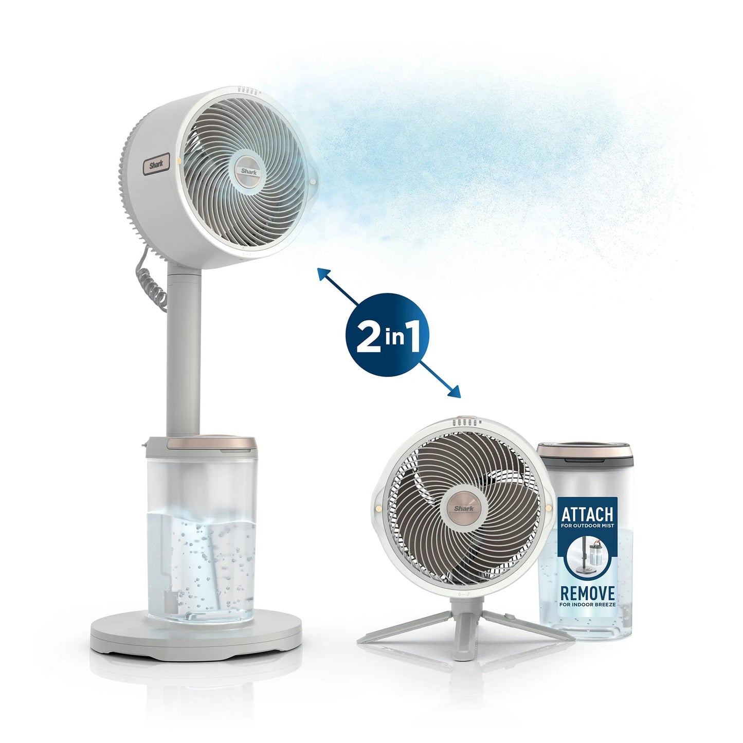 Shark FlexBreeze Pro Mist Indoor & Outdoor Fan in Blush