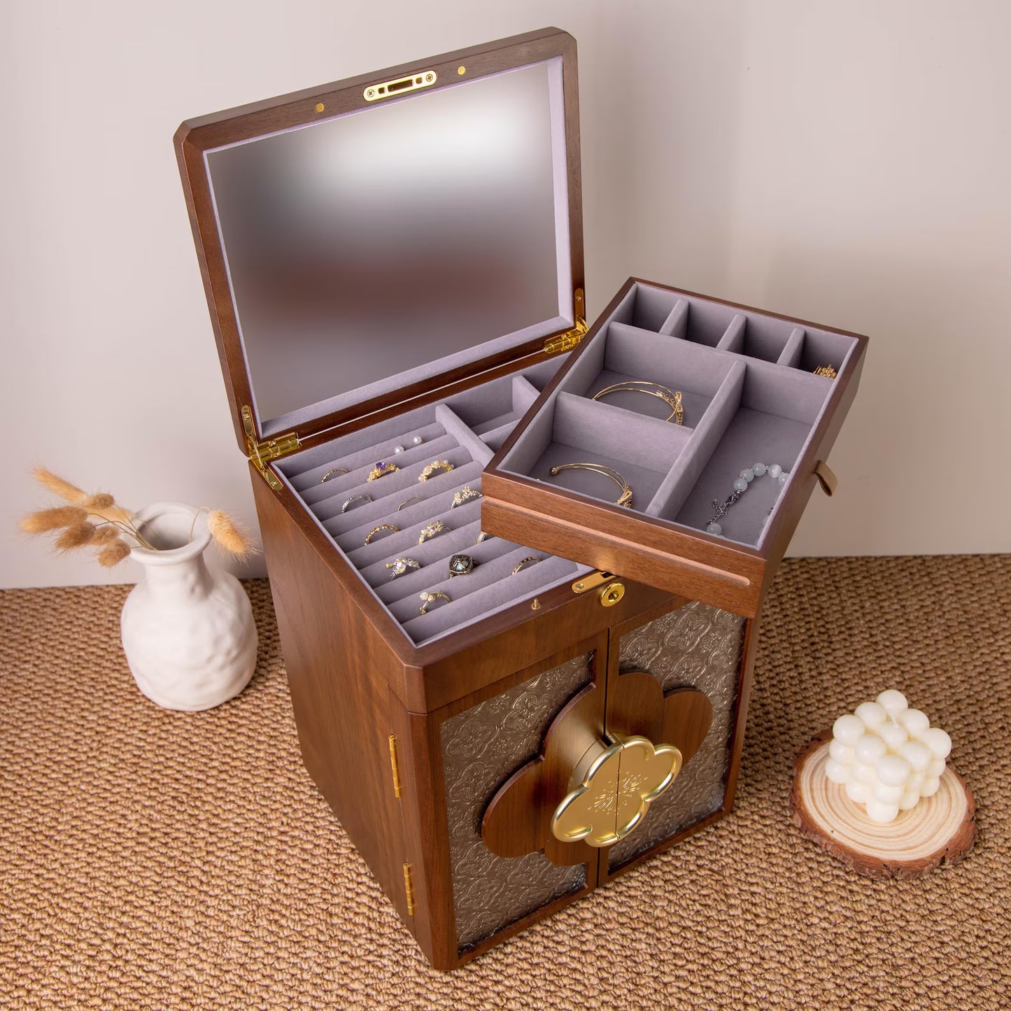 Engraved Wooden Jewelry Box