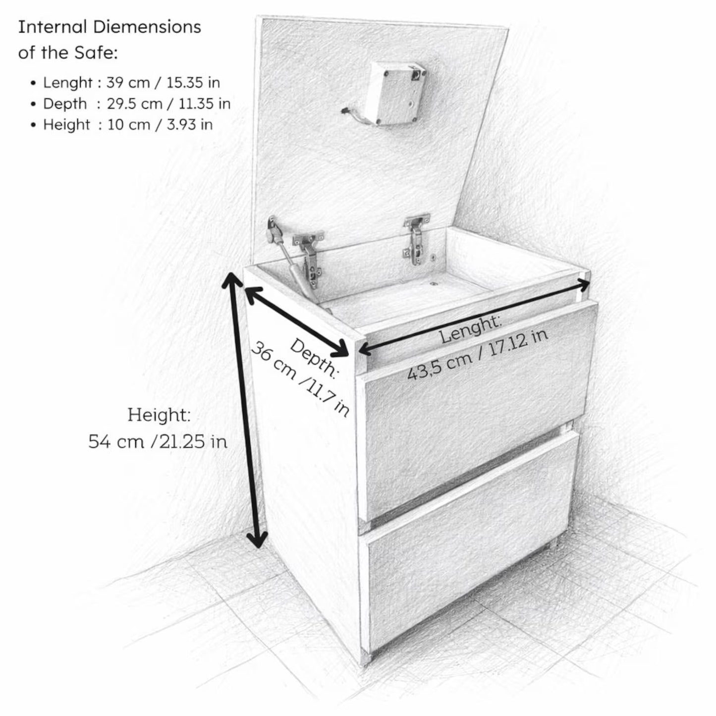Hidden Lock Nightstand