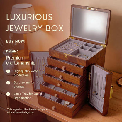 Engraved Wooden Jewelry Box