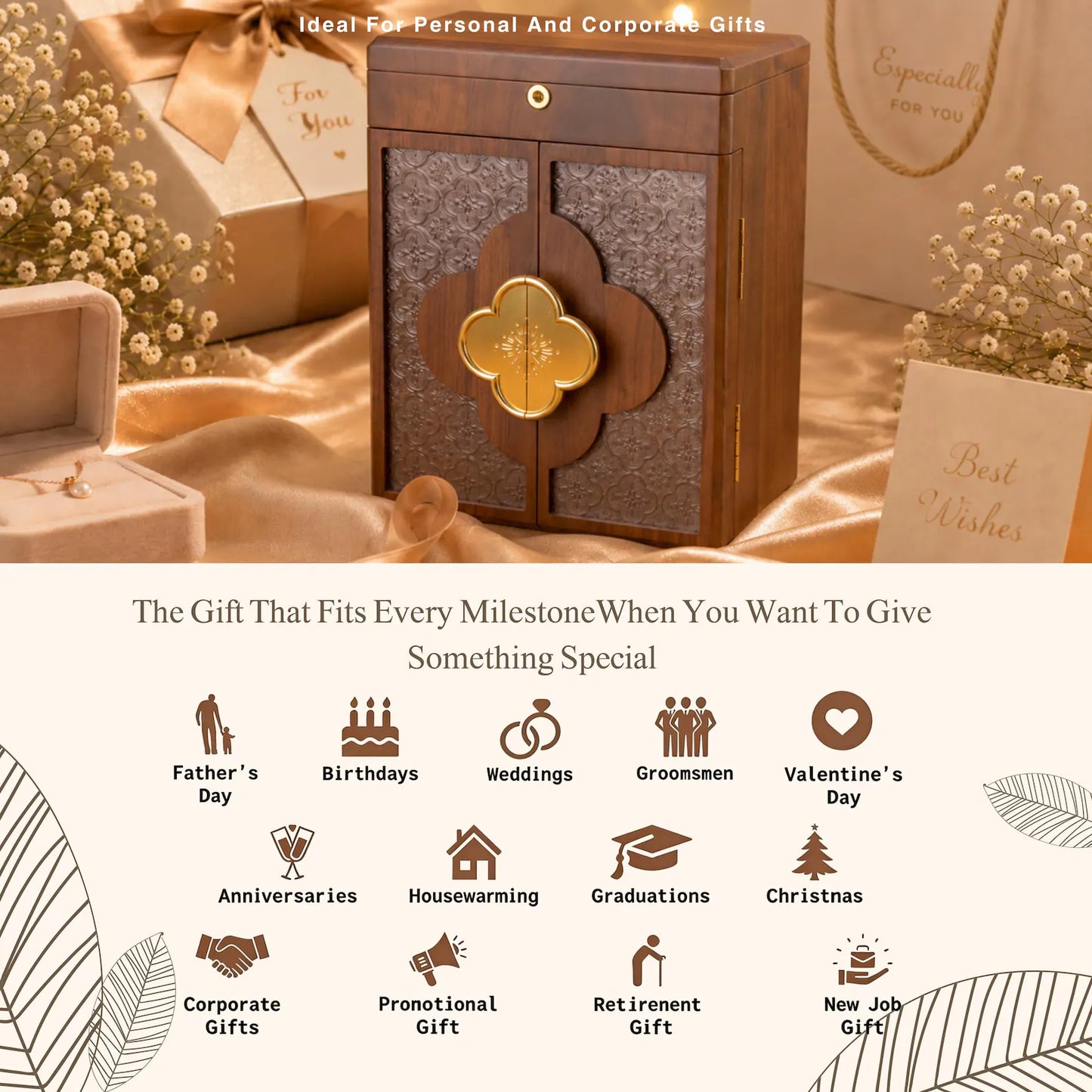 Engraved Wooden Jewelry Box